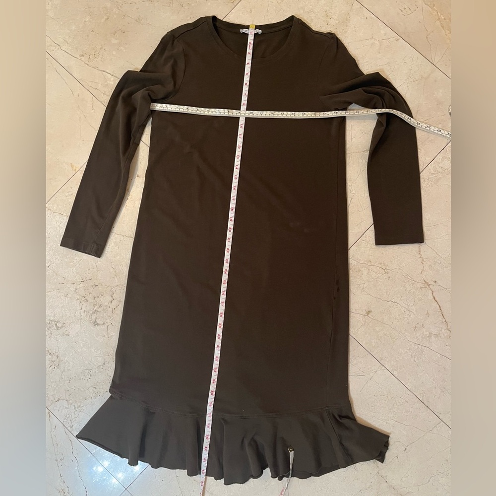 Zara Brown/Green Long Sleeve Dress - Picture 6 of 7